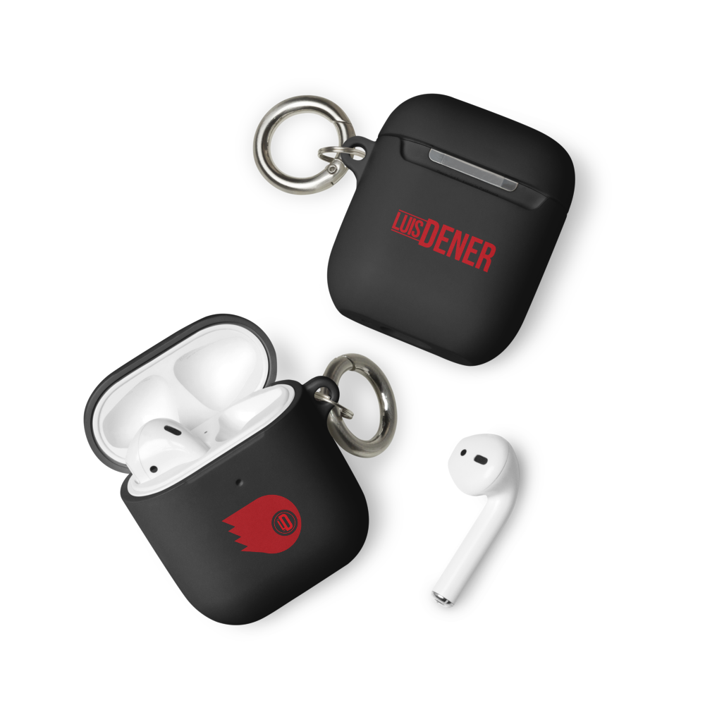 Funda AirPods® Luis Dener “Signal” – Estuche Negro con Diseño Gráfico y Logo LD