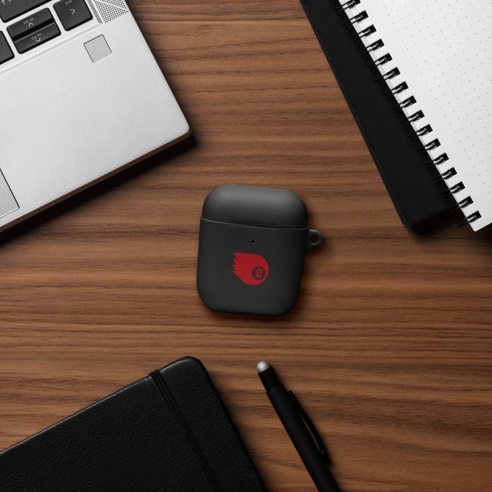 Funda AirPods® Luis Dener “Signal” – Estuche Negro con Diseño Gráfico y Logo LD