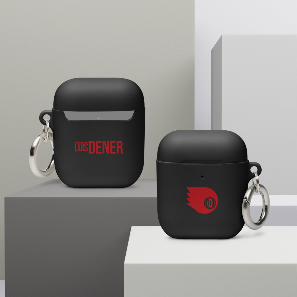 Funda AirPods® Luis Dener “Signal” – Estuche Negro con Diseño Gráfico y Logo LD