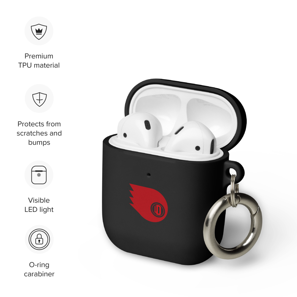 Funda AirPods® Luis Dener “Signal” – Estuche Negro con Diseño Gráfico y Logo LD