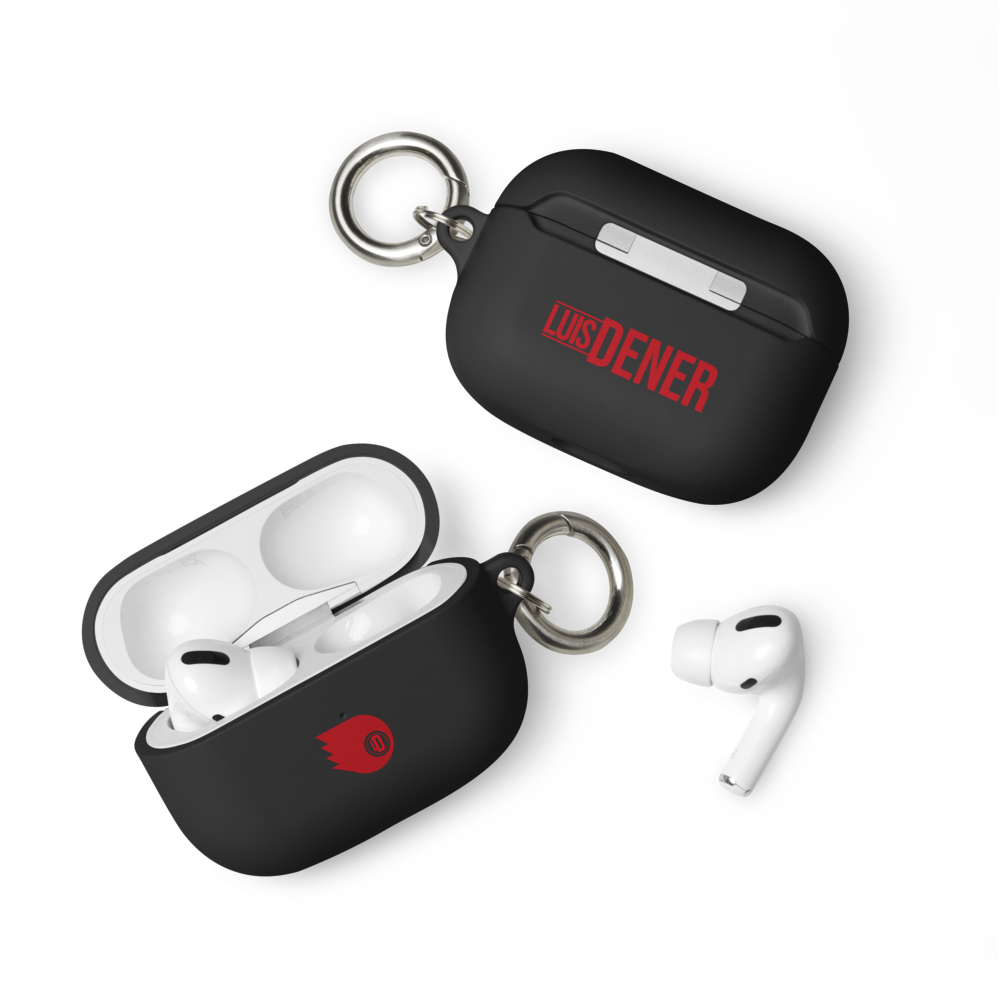 Funda AirPods® Luis Dener “Signal” – Estuche Negro con Diseño Gráfico y Logo LD