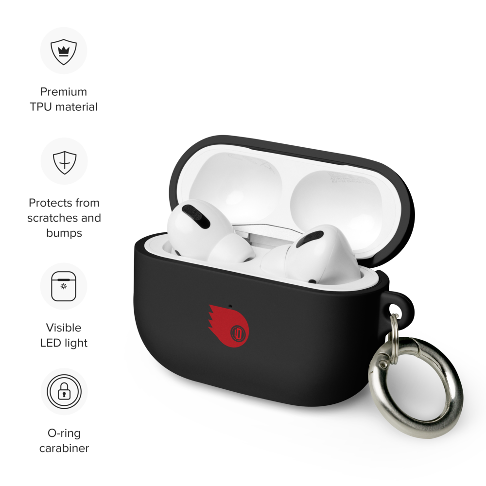 Funda AirPods® Luis Dener “Signal” – Estuche Negro con Diseño Gráfico y Logo LD