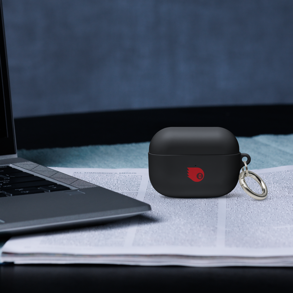 Funda AirPods® Luis Dener “Signal” – Estuche Negro con Diseño Gráfico y Logo LD