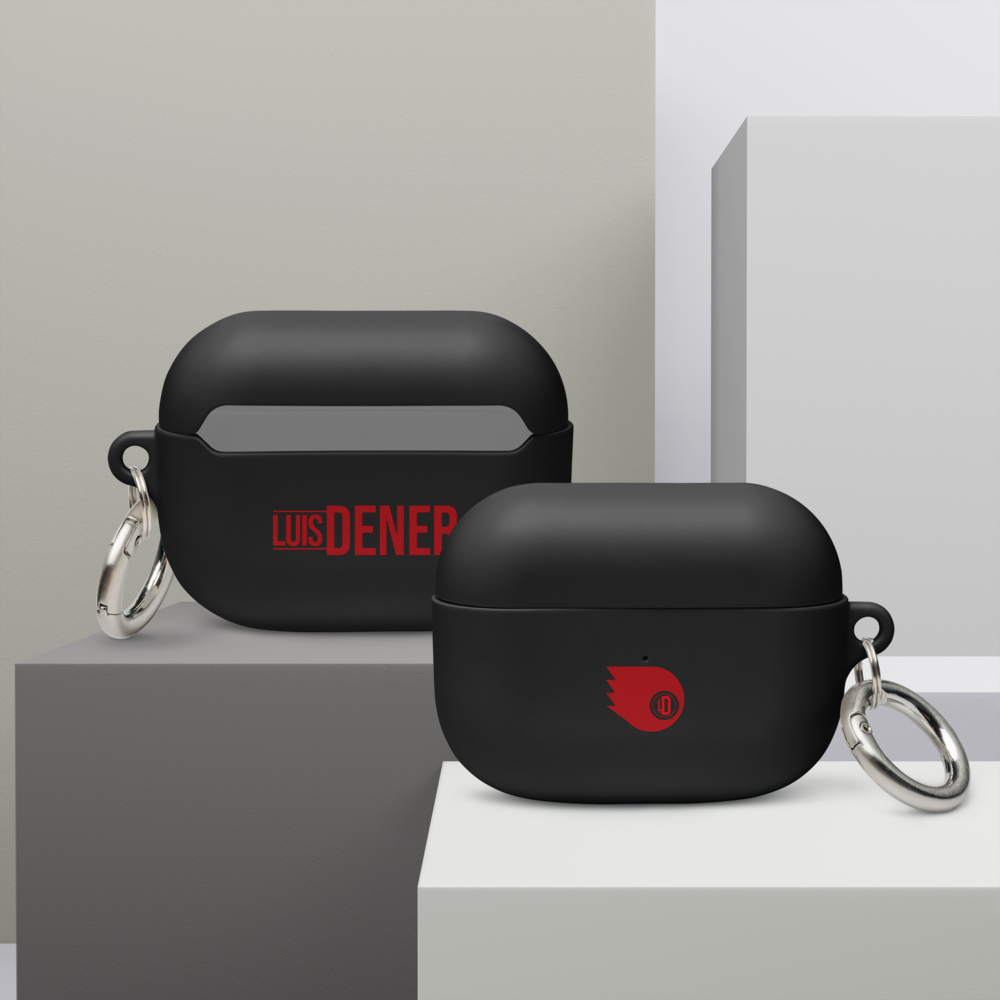 Funda AirPods® Luis Dener “Signal” – Estuche Negro con Diseño Gráfico y Logo LD