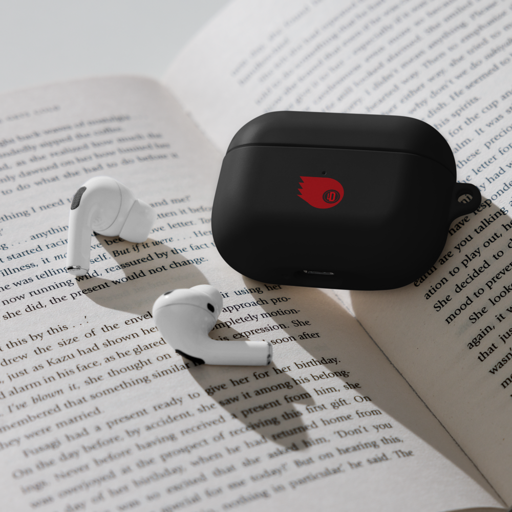 Funda AirPods® Luis Dener “Signal” – Estuche Negro con Diseño Gráfico y Logo LD