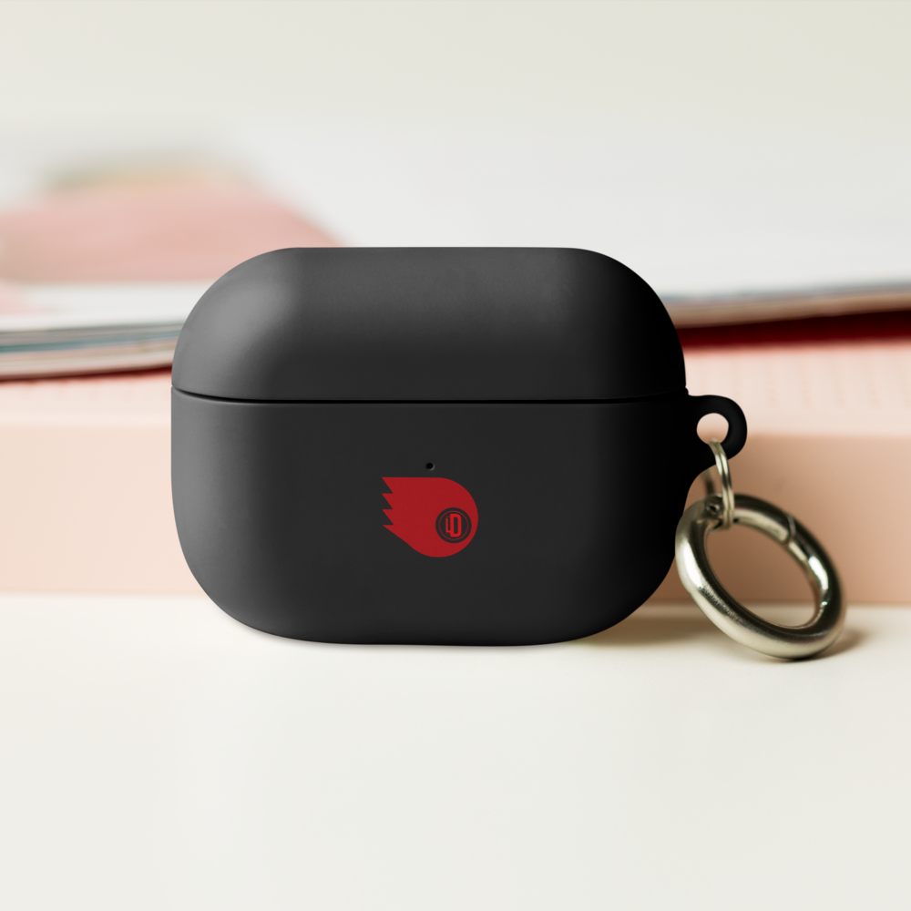 Funda AirPods® Luis Dener “Signal” – Estuche Negro con Diseño Gráfico y Logo LD